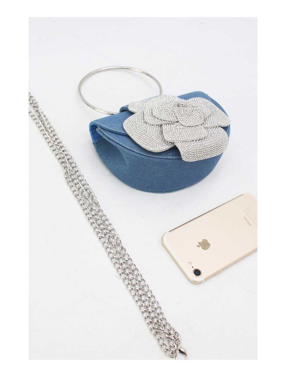 Tom&eva Sac Soirée Strass à Fleur 24P-5930-Bleu