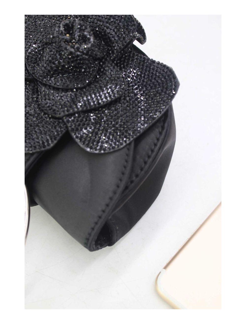 tom&eva Sac Soirée Strass à Fleur 24P-5930-Noir