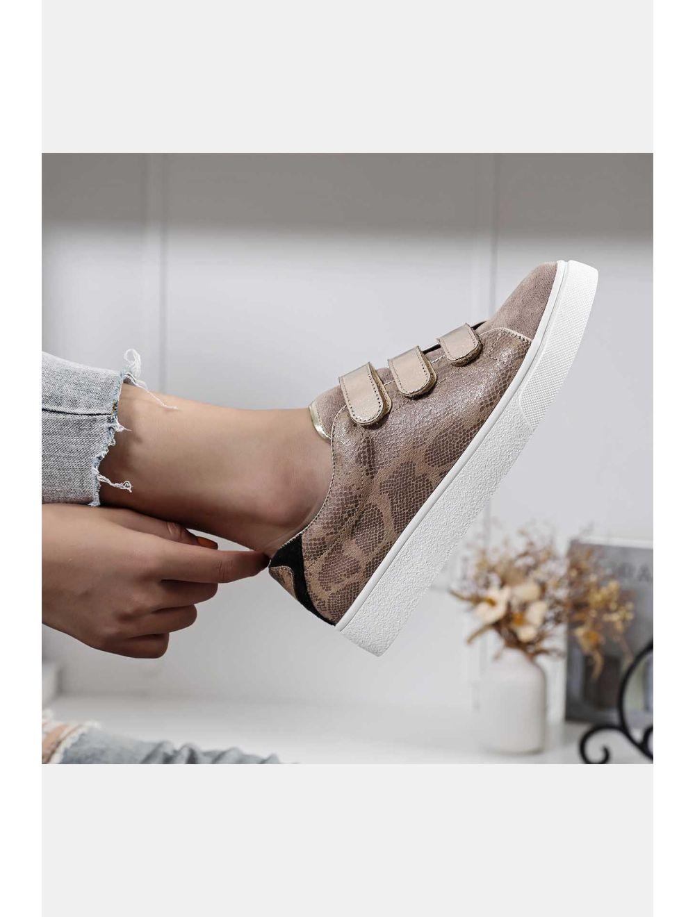 tom&eva Tennis Effet Serpent 24CH-KP3500-Taupe
