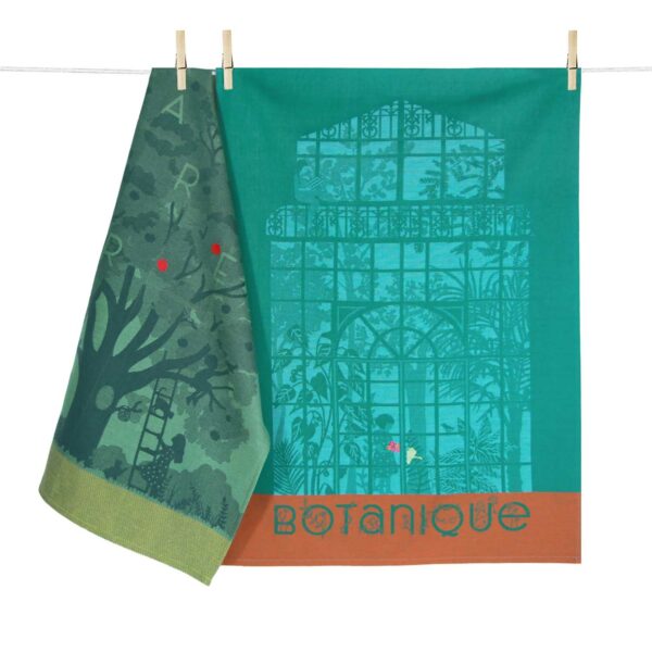 tissage moutet COFFRET 2 TORCHONS BOTANIQUE