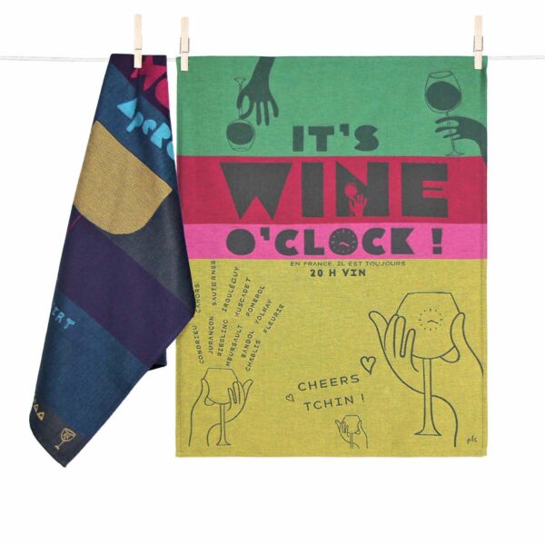 tissage moutet COFFRET 2 TORCHONS OCLOCK