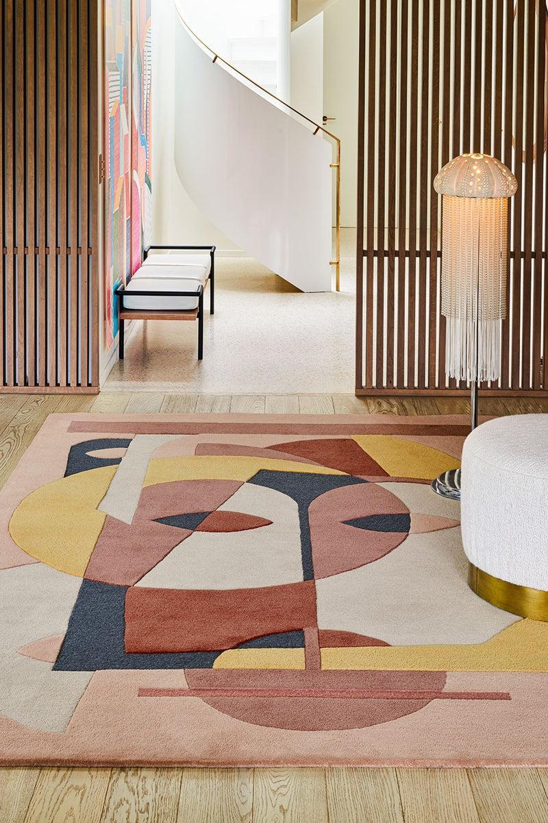 Toulemonde Bochart Aduma Terracotta Tapis Rose En Laine