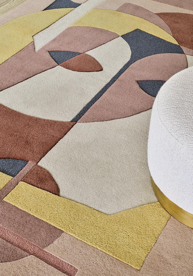 Toulemonde Bochart Aduma Terracotta Tapis Rose En Laine
