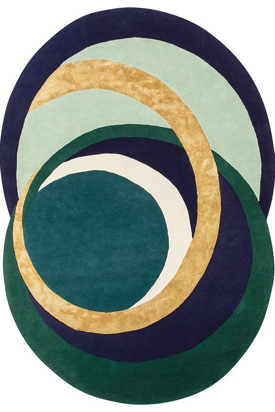 toulemonde bochart Alliances Forêt Tapis vert en laine et viscose