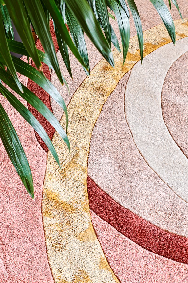 Toulemonde Bochart Alliances Poudre Tapis Rose En Laine Et Viscose