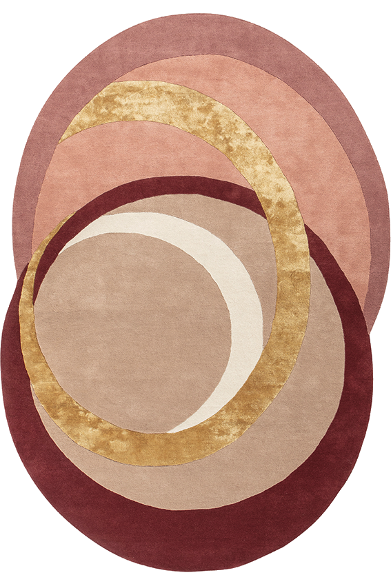 toulemonde bochart Alliances Poudre Tapis rose en laine et viscose