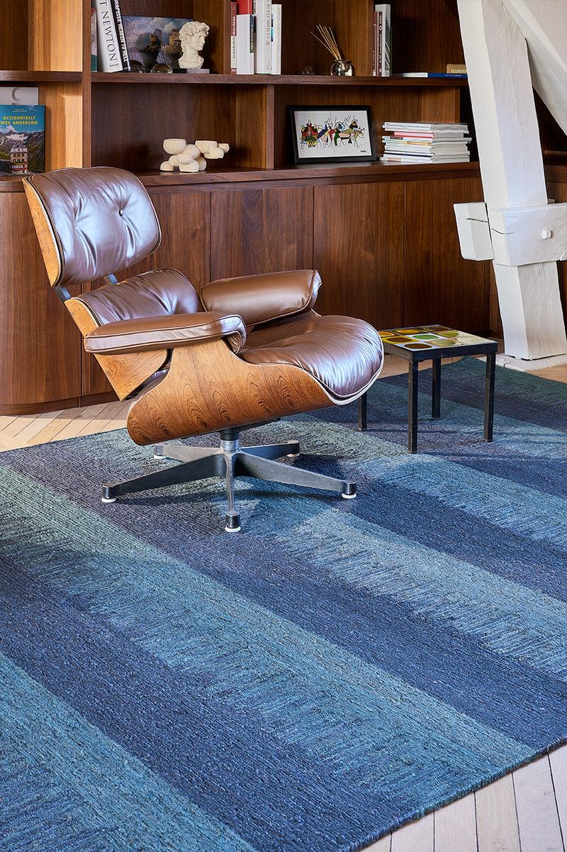 Toulemonde Bochart Almonia Bleu Tapis Bleu 100% Golden Jute