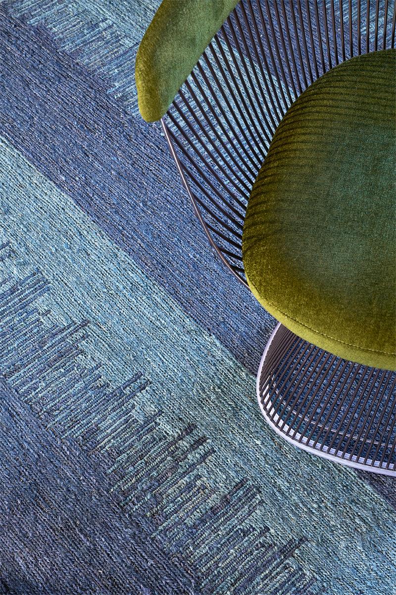 Toulemonde Bochart Almonia Bleu Tapis Bleu 100% Golden Jute