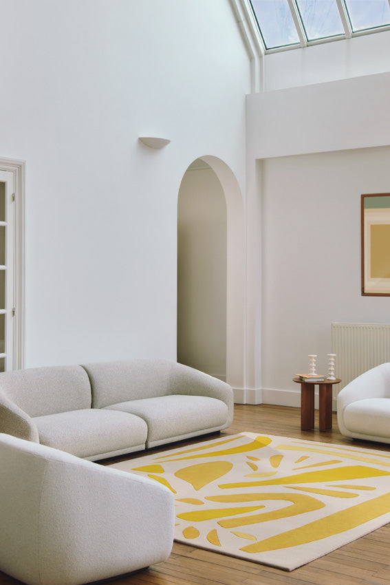 Toulemonde Bochart Alpha Jaune Tapis Beige En Laine