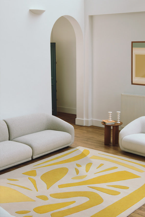 Toulemonde Bochart Alpha Jaune Tapis Beige En Laine