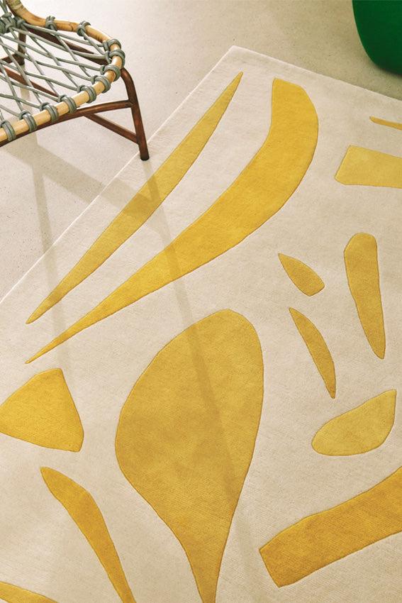 Toulemonde Bochart Alpha Jaune Tapis Beige En Laine