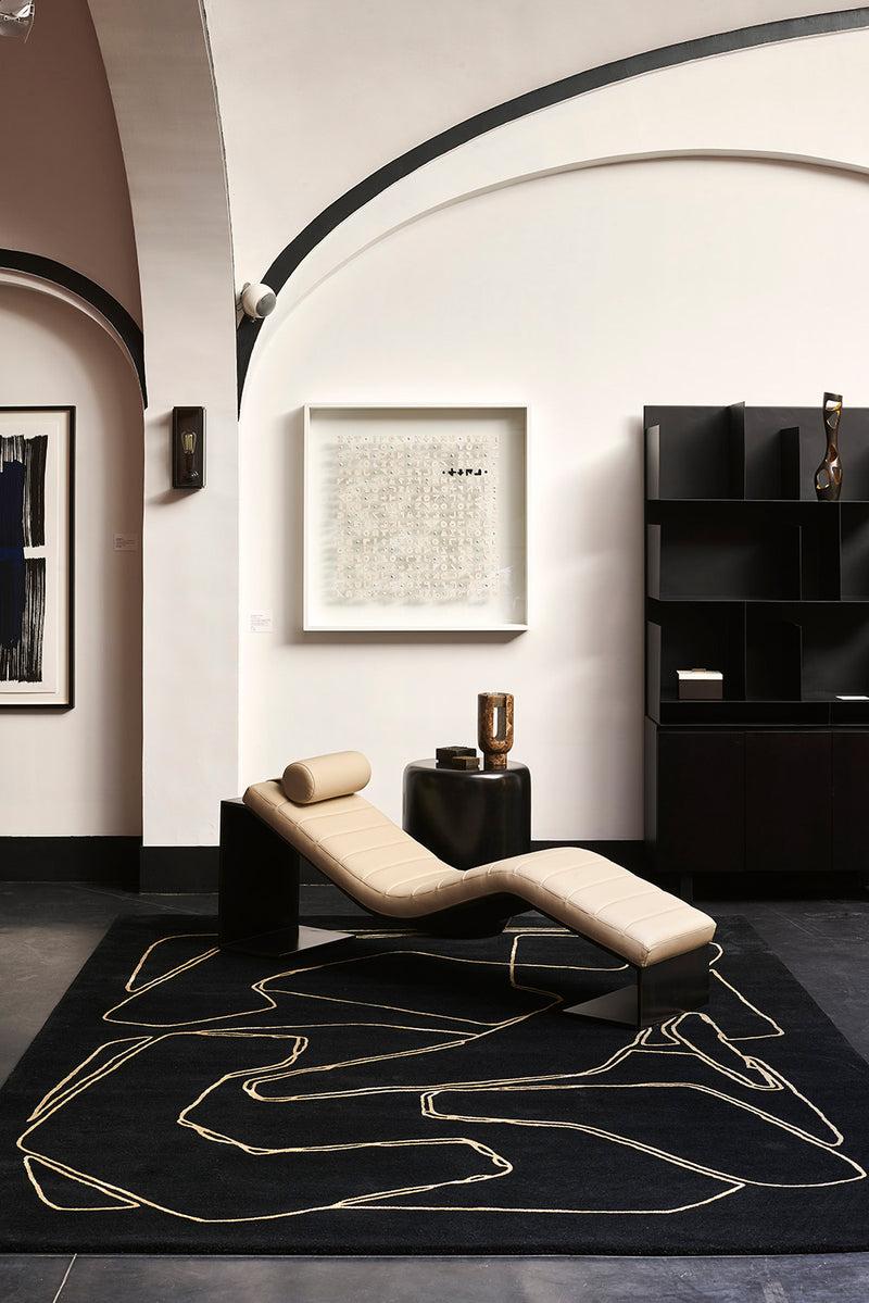 Toulemonde Bochart Amalgame Noir Tapis Noir En Laine Et Viscose