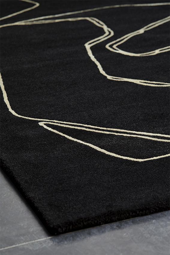 Toulemonde Bochart Amalgame Noir Tapis Noir En Laine Et Viscose