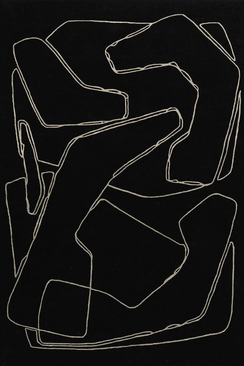 toulemonde bochart Amalgame Noir Tapis noir en laine et viscose