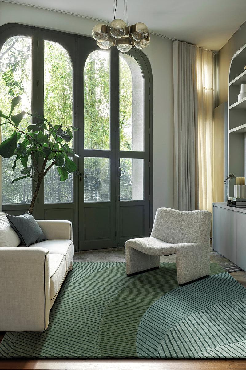 Toulemonde Bochart Ammonite Abysse Tapis Bleu En Laine