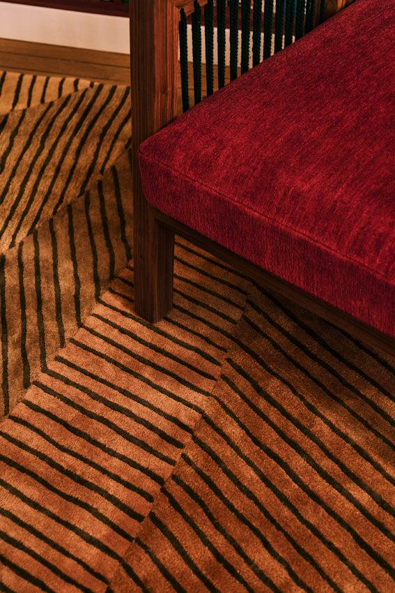 Toulemonde Bochart Ammonite Ocre Tapis Brun En Laine