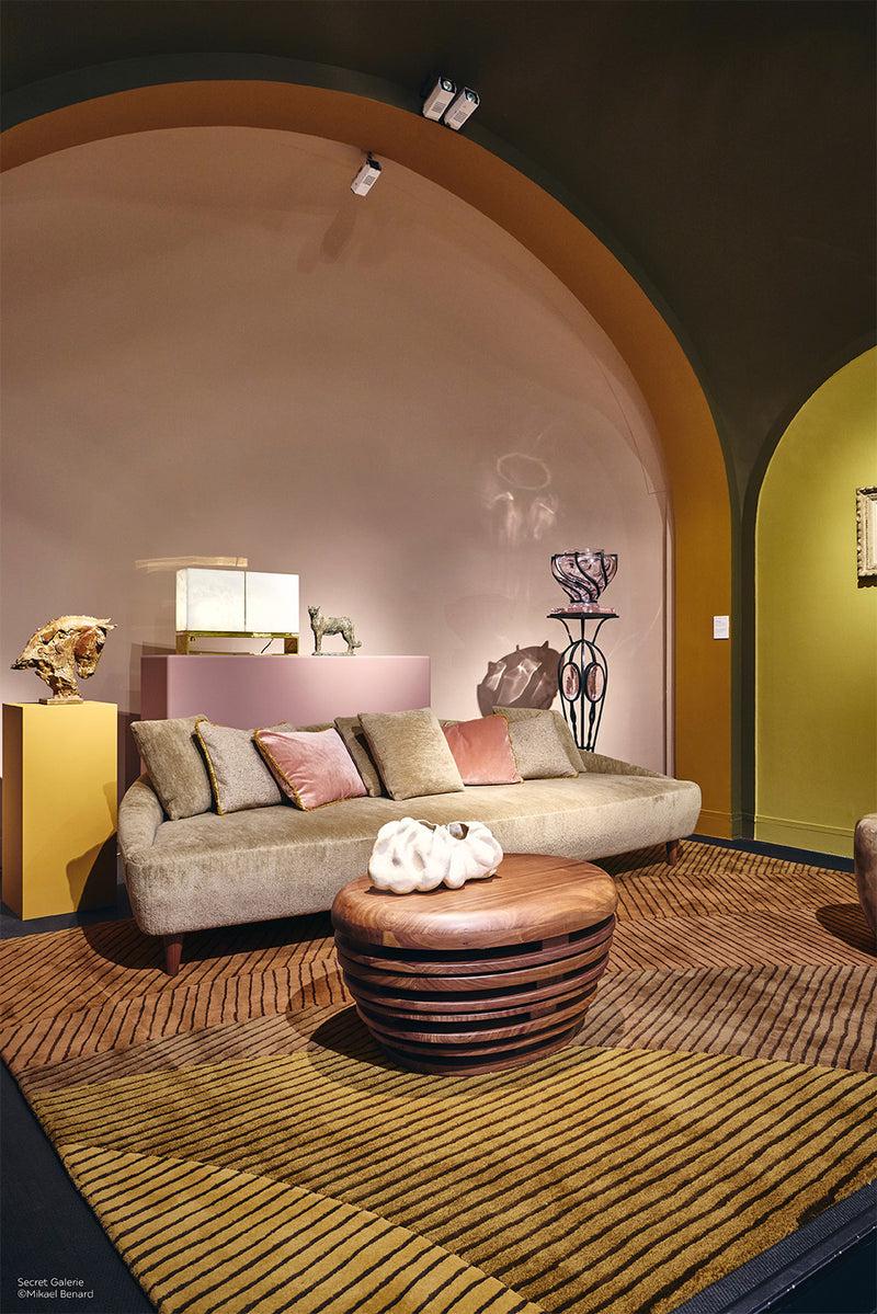 Toulemonde Bochart Ammonite Ocre Tapis Brun En Laine