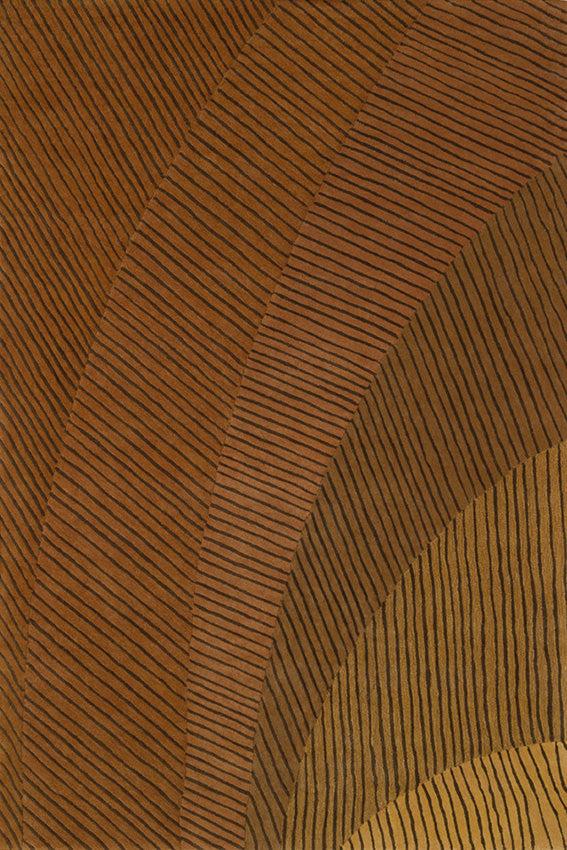 toulemonde bochart Ammonite Ocre Tapis brun en laine