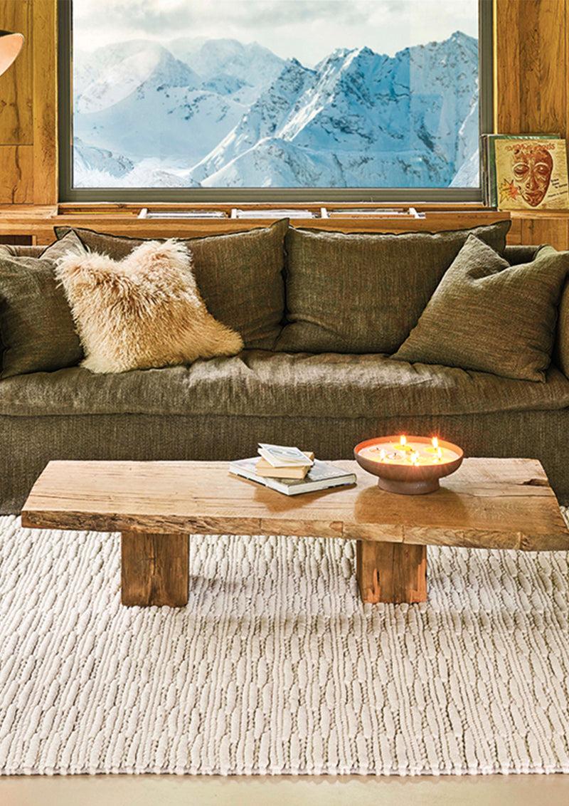 Toulemonde Bochart Aravis Neige Tapis Beige En Laine Polyester