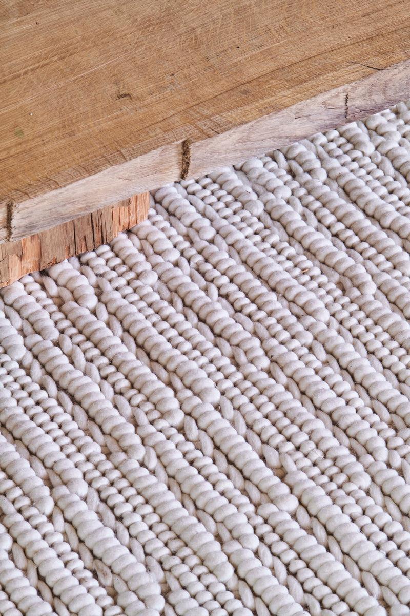 Toulemonde Bochart Aravis Neige Tapis Beige En Laine Polyester
