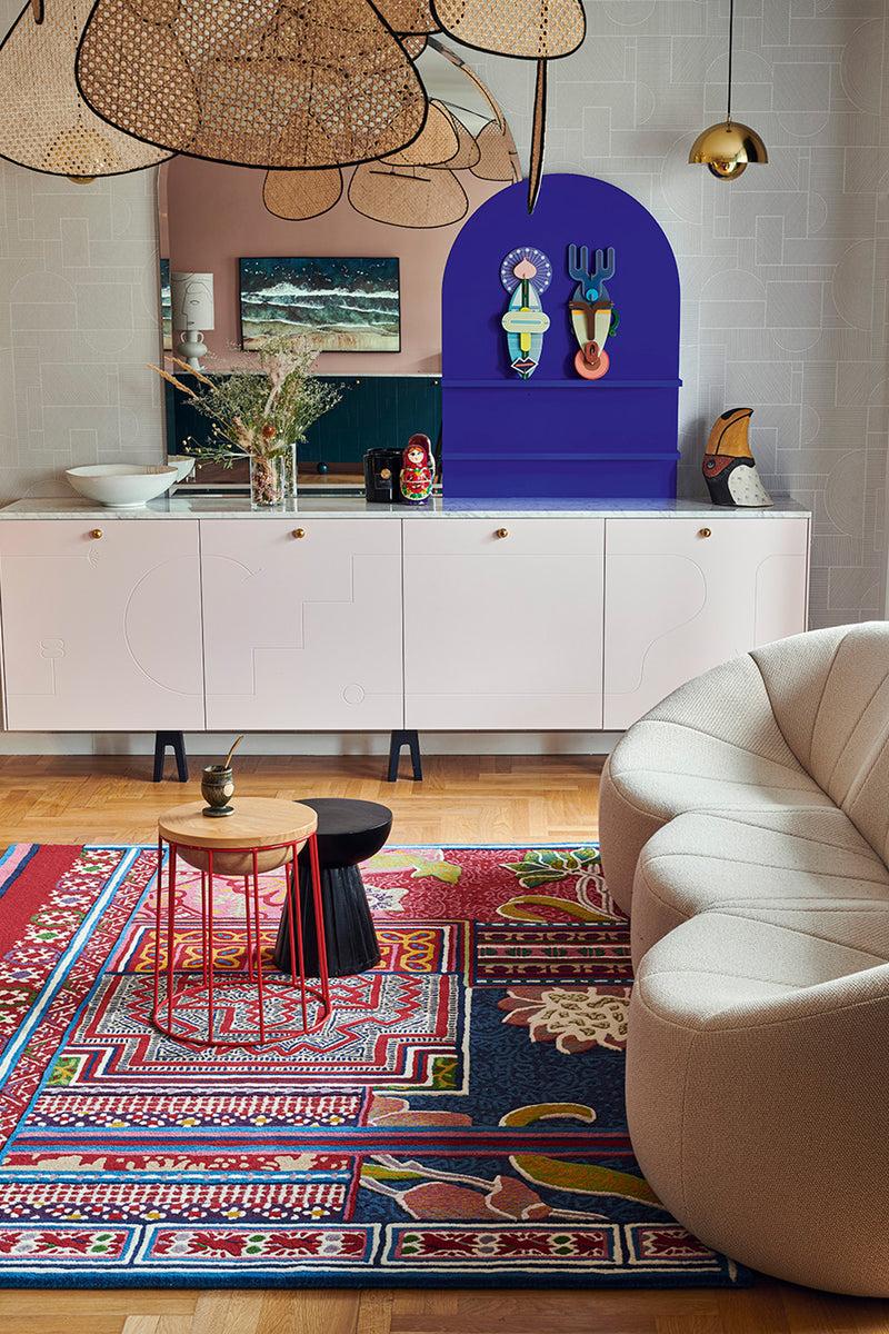 Toulemonde Bochart Baya Multi Rouge Tapis Rouge En Laine Et Viscose