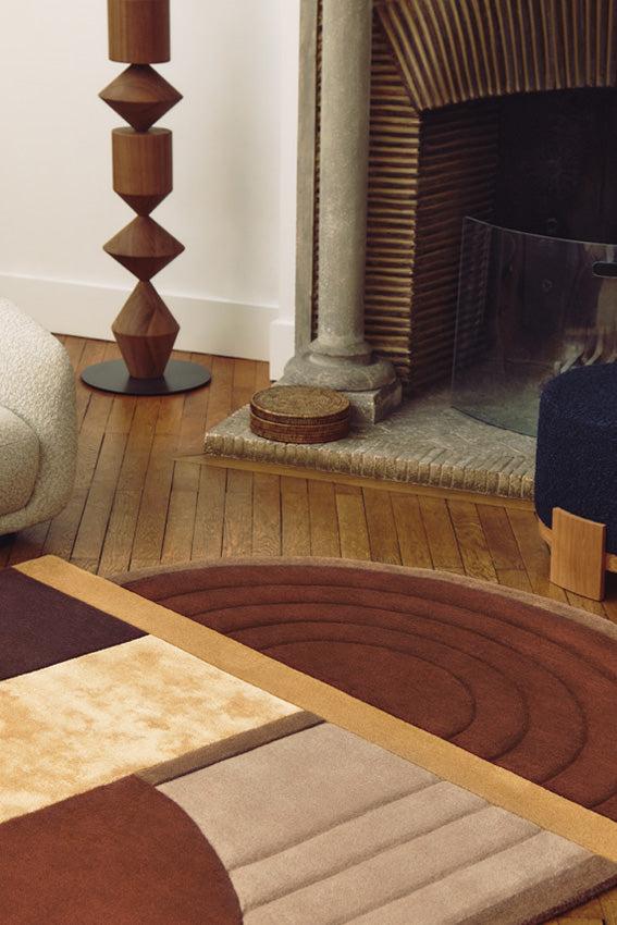 Toulemonde Bochart Bijoux Precieux Brun Tapis Brun En Laine Tencel