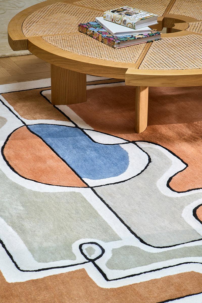 Toulemonde Bochart Bleu Des Yeux Multi Tapis Bleu En Laine Et Viscose