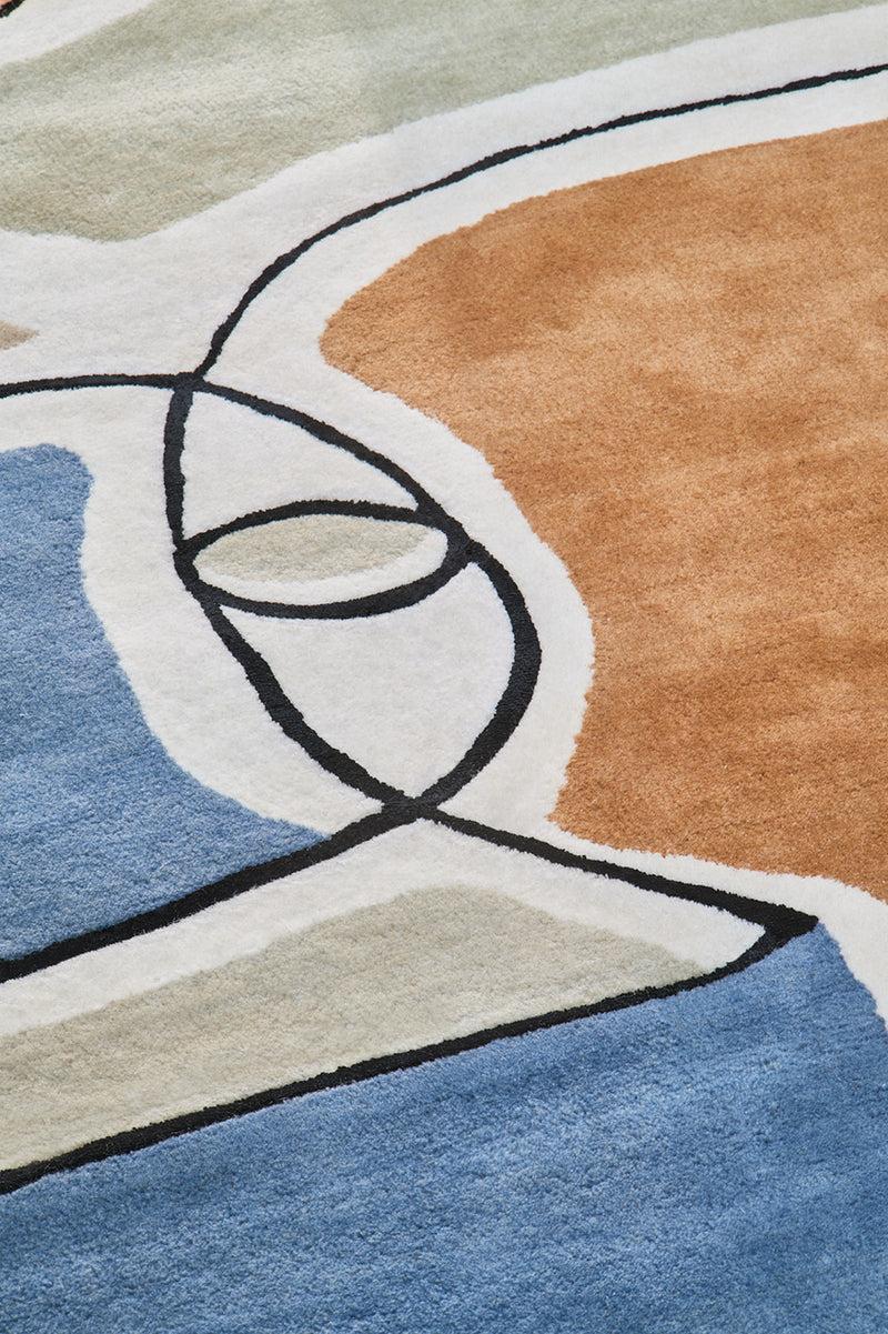 Toulemonde Bochart Bleu Des Yeux Multi Tapis Bleu En Laine Et Viscose