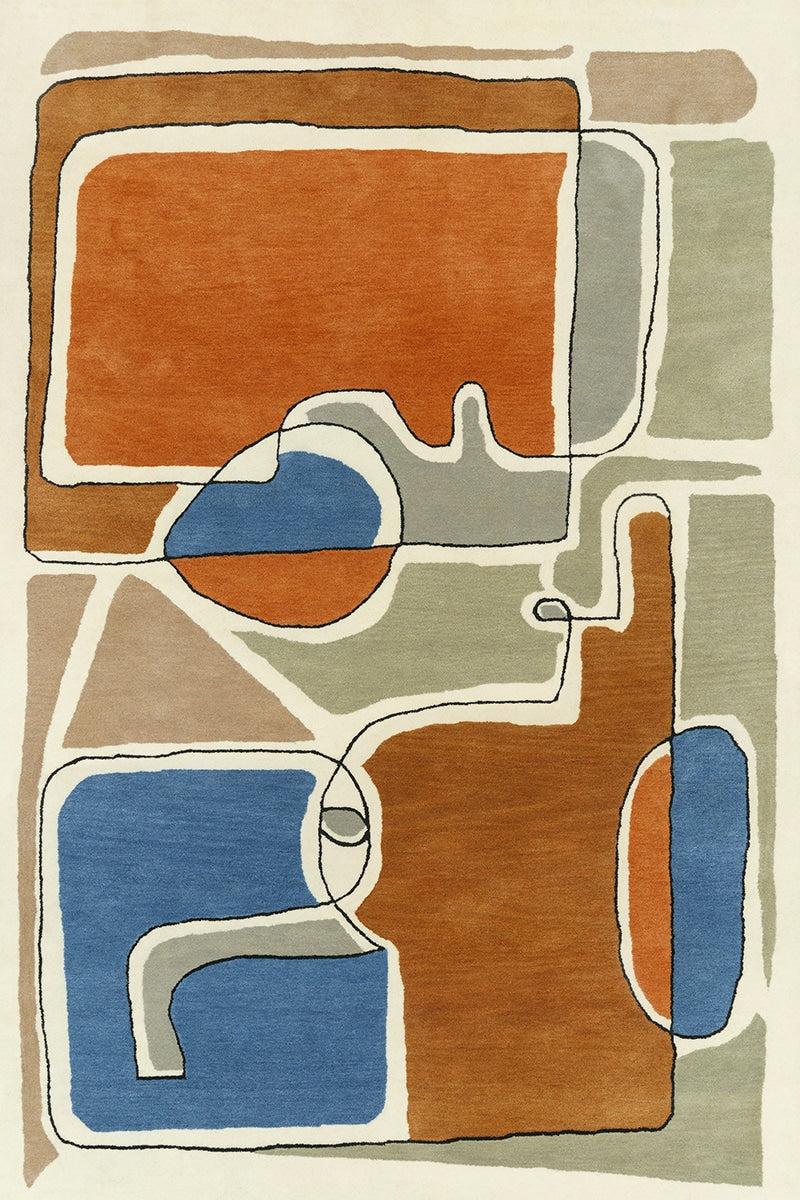 toulemonde bochart Bleu des yeux Multi Tapis bleu en laine et viscose