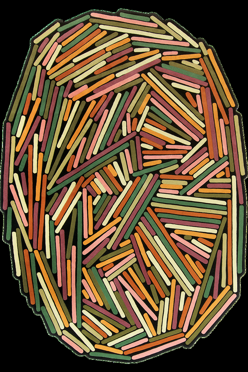 toulemonde bochart Brindilles Printemps Tapis multicolore printemps en laine