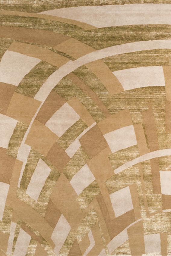 toulemonde bochart Byzance Or Tapis brun en laine et soie végétale