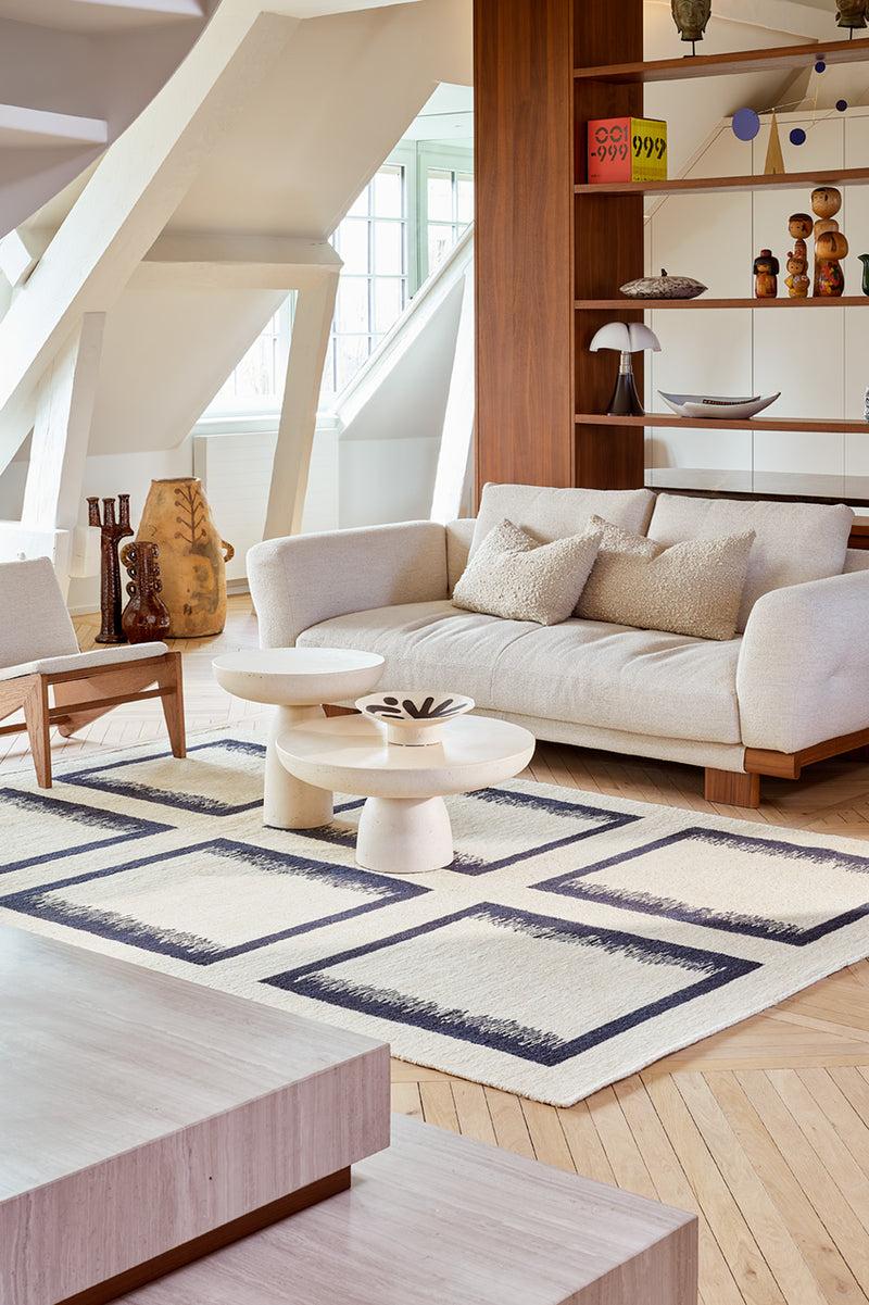 Toulemonde Bochart Ciutadella Bleu Tapis Bleu 100% Golden Jute