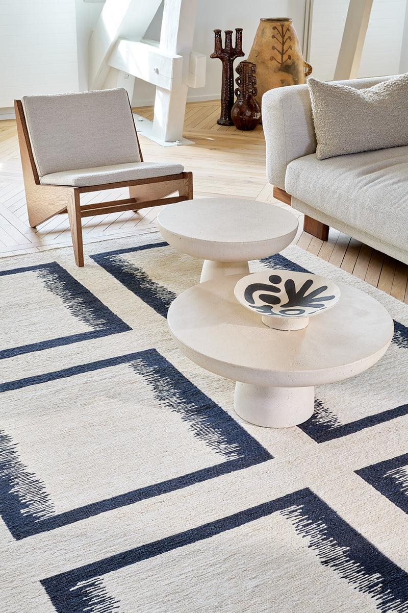 Toulemonde Bochart Ciutadella Bleu Tapis Bleu 100% Golden Jute