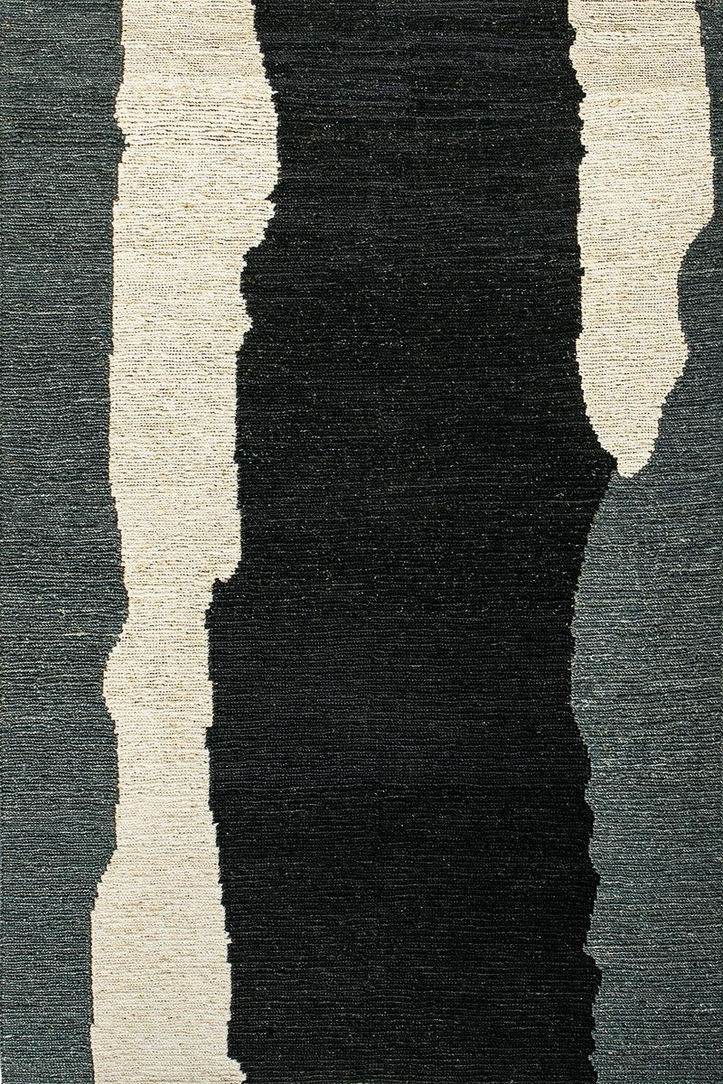 toulemonde bochart Clair obscur Noir blanc Tapis noir en chanvre