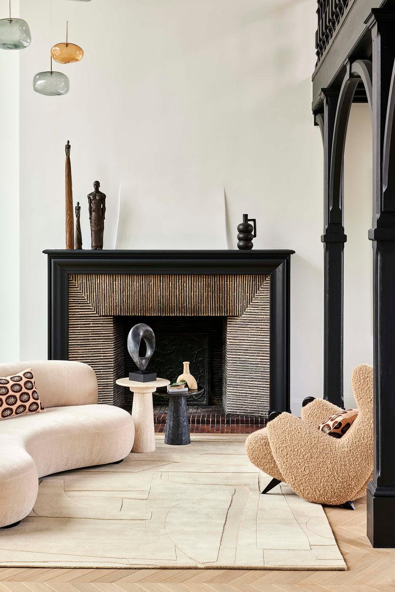 Toulemonde Bochart Collage Beige Tapis Beige En Laine