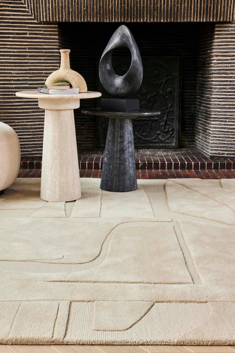 Toulemonde Bochart Collage Beige Tapis Beige En Laine