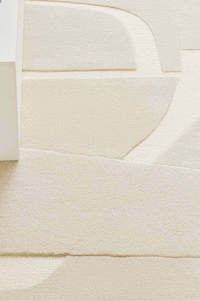 Toulemonde Bochart Collage Blanc Tapis Blanc En Laine