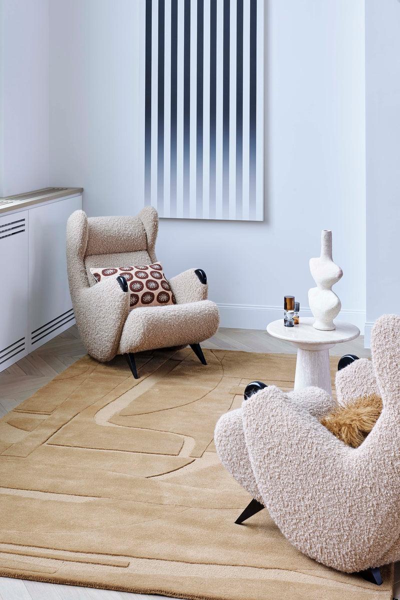 Toulemonde Bochart Collage Écureuil Tapis Brun En Laine