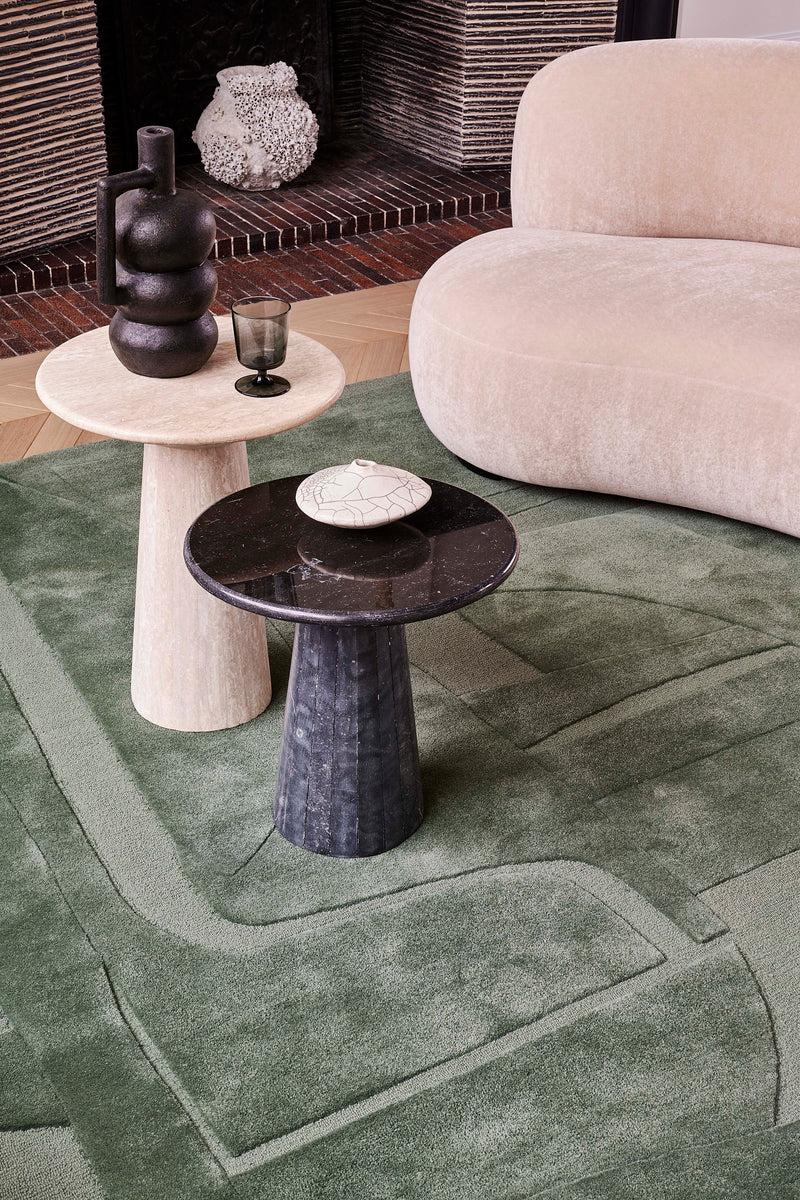 Toulemonde Bochart Collage Sauge Tapis Vert En Laine