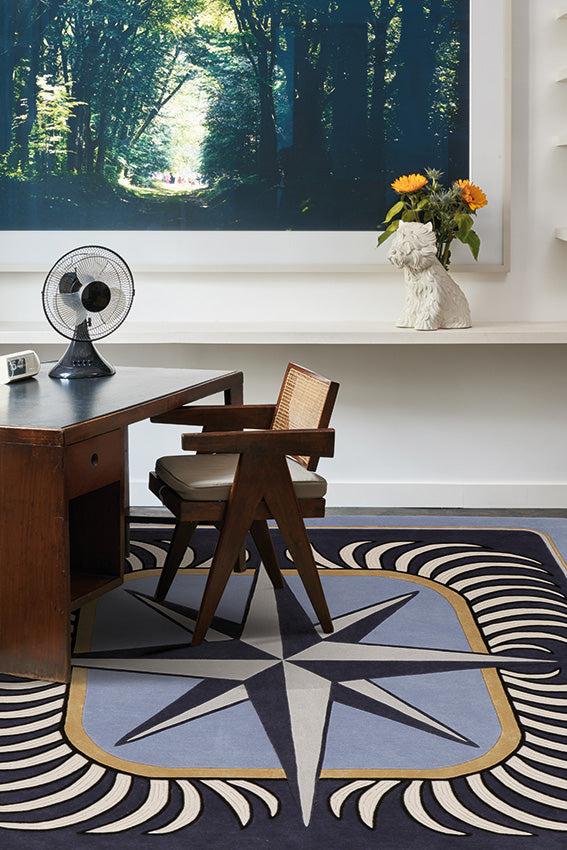 Toulemonde Bochart Compass Bahamas Tapis Multicolore En Laine