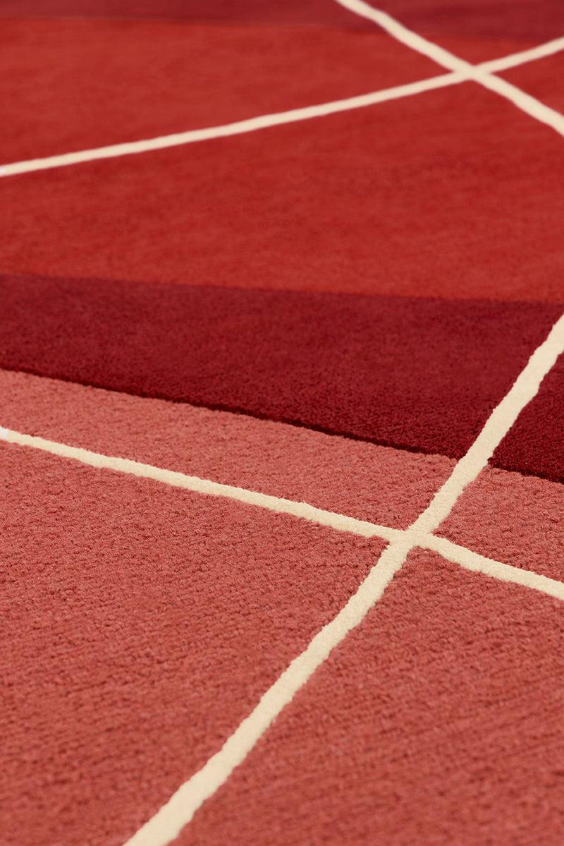 Toulemonde Bochart Duo Rouge Tapis Rouge En Laine Et Viscose