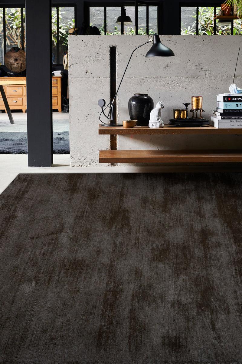 Toulemonde Bochart Echo Anthracite Tapis Gris En Tencel