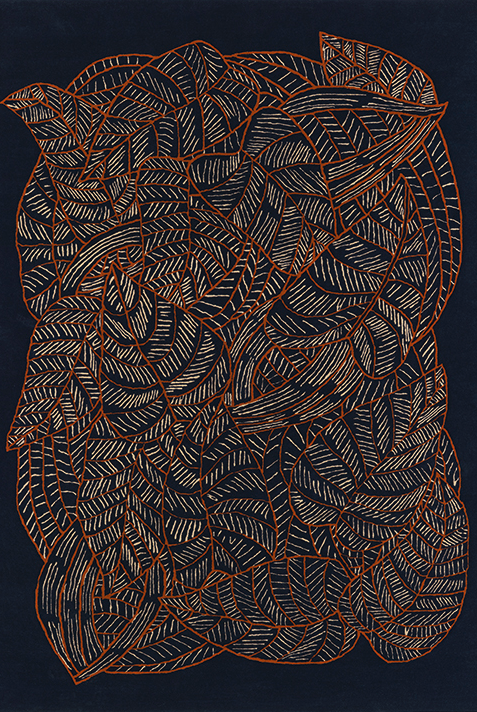 toulemonde bochart Eden Nuit Tapis bleu nuit en laine