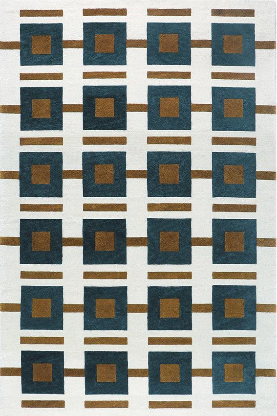 toulemonde bochart Elena Bleu Vert Tapis bleu en laine