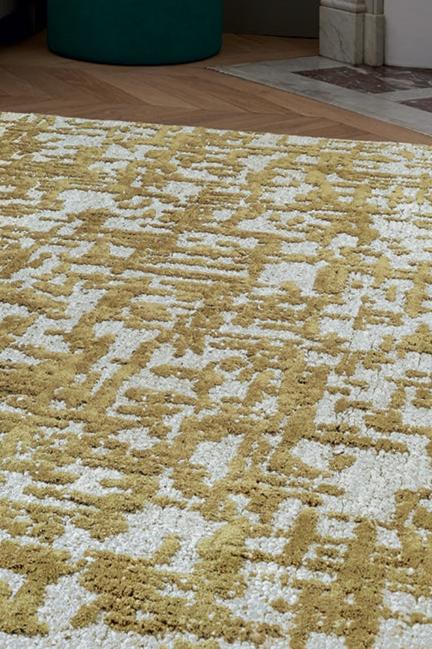 Toulemonde Bochart Empreinte Gold Tapis Beige En Laine Et Viscose