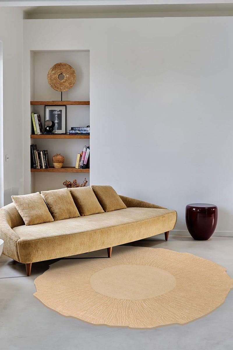 Toulemonde Bochart Eye Flower Beige Tapis Beige Est 100% Laine