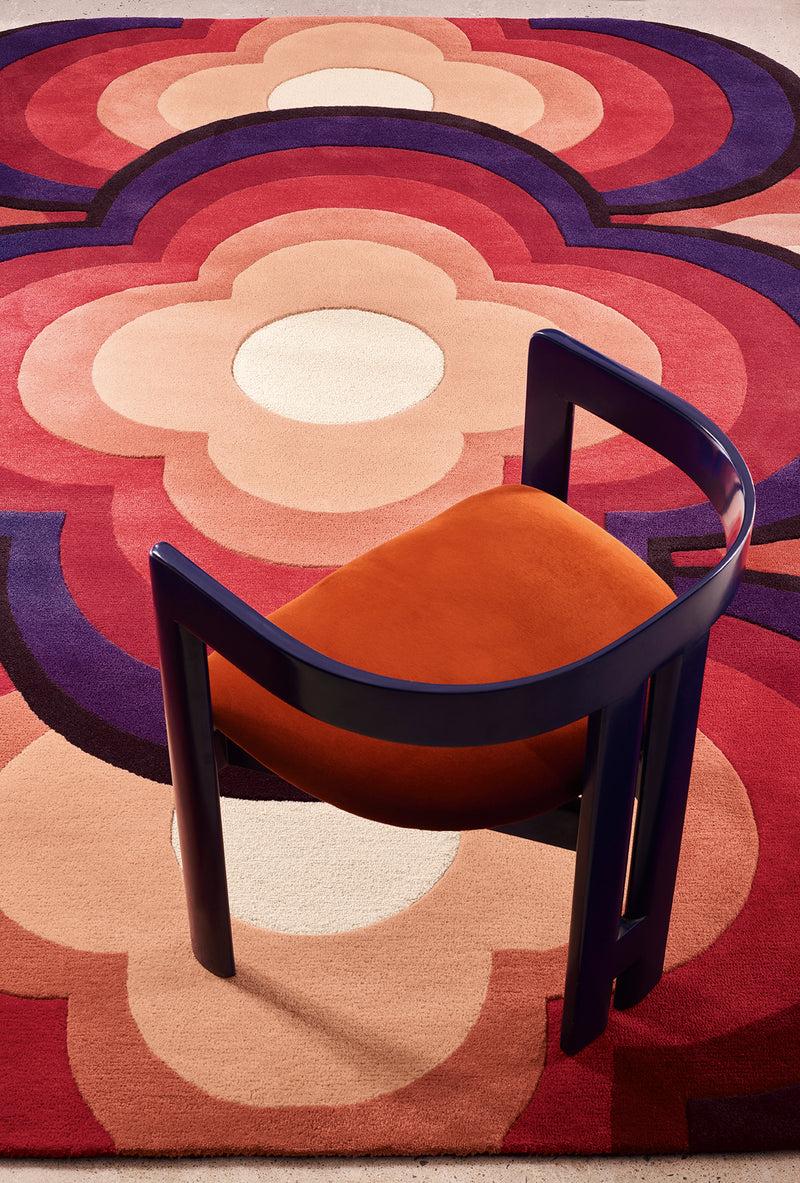 Toulemonde Bochart Flower Power Fushia Tapis Rose En Laine