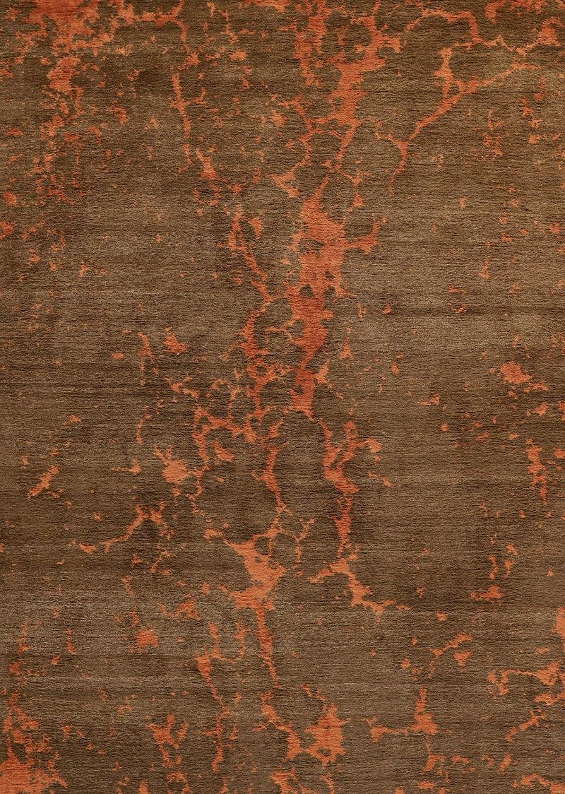 toulemonde bochart Fusion Feu Tapis orange en laine et coton