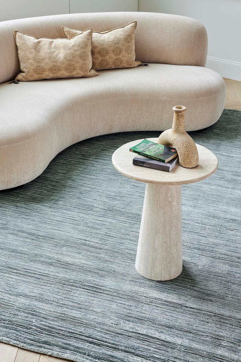 Toulemonde Bochart Glam Aqua Tapis Bleu En Fibre De Bananier