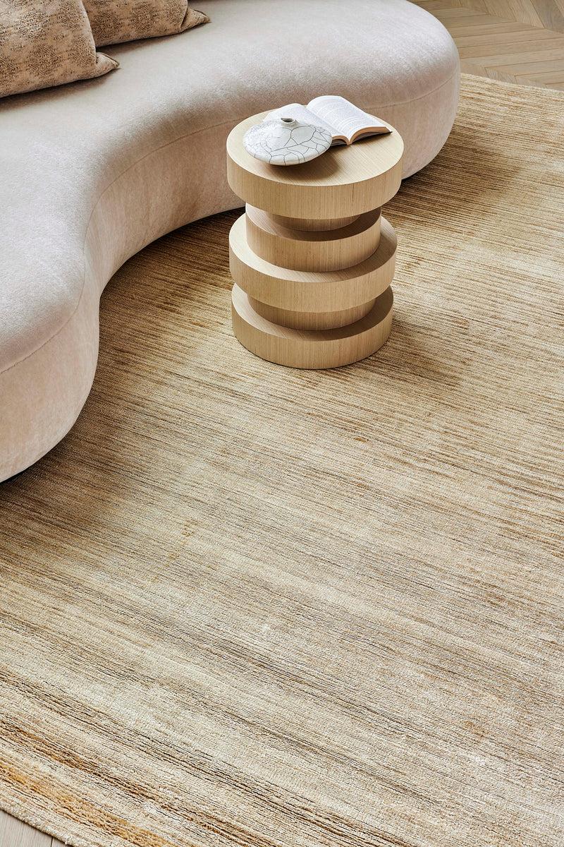 Toulemonde Bochart Glam Gold Tapis Beige En Fibre De Bananier